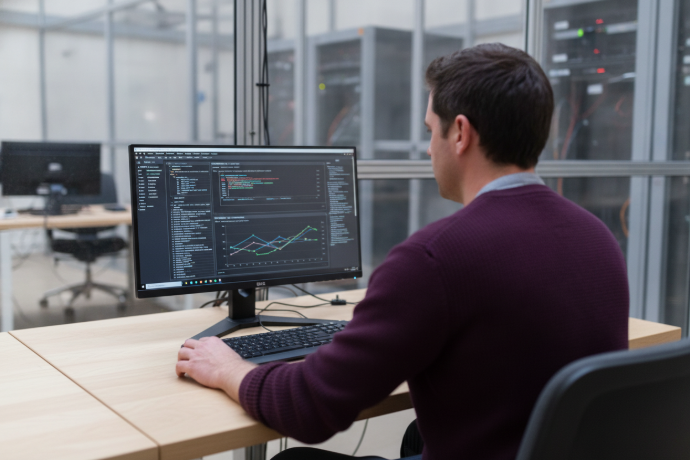 AI Generated Tekniker i arbejde uden synligt ansigt